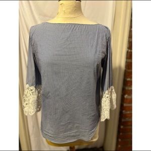 Blue and White Pinstripe and Lace!!!!